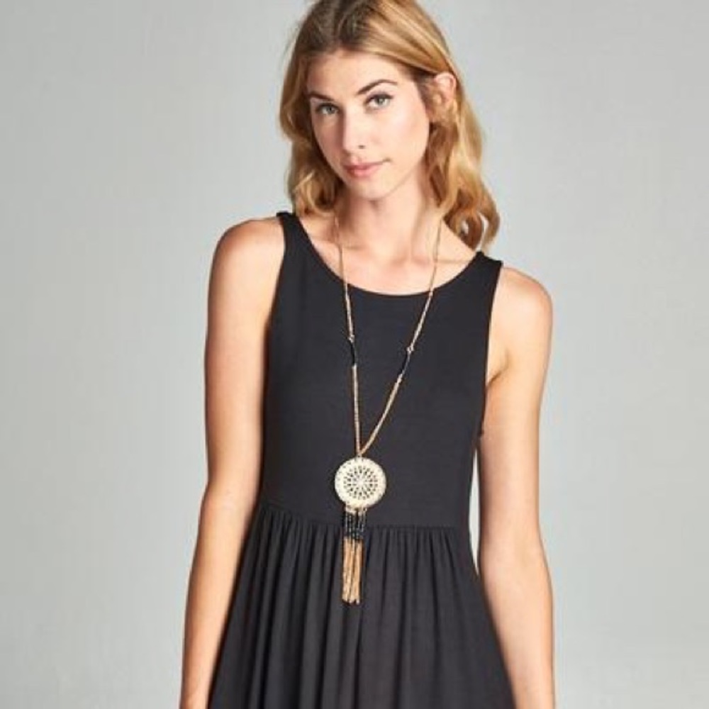 Solid Sleeveless Jersey Short Swing Dress